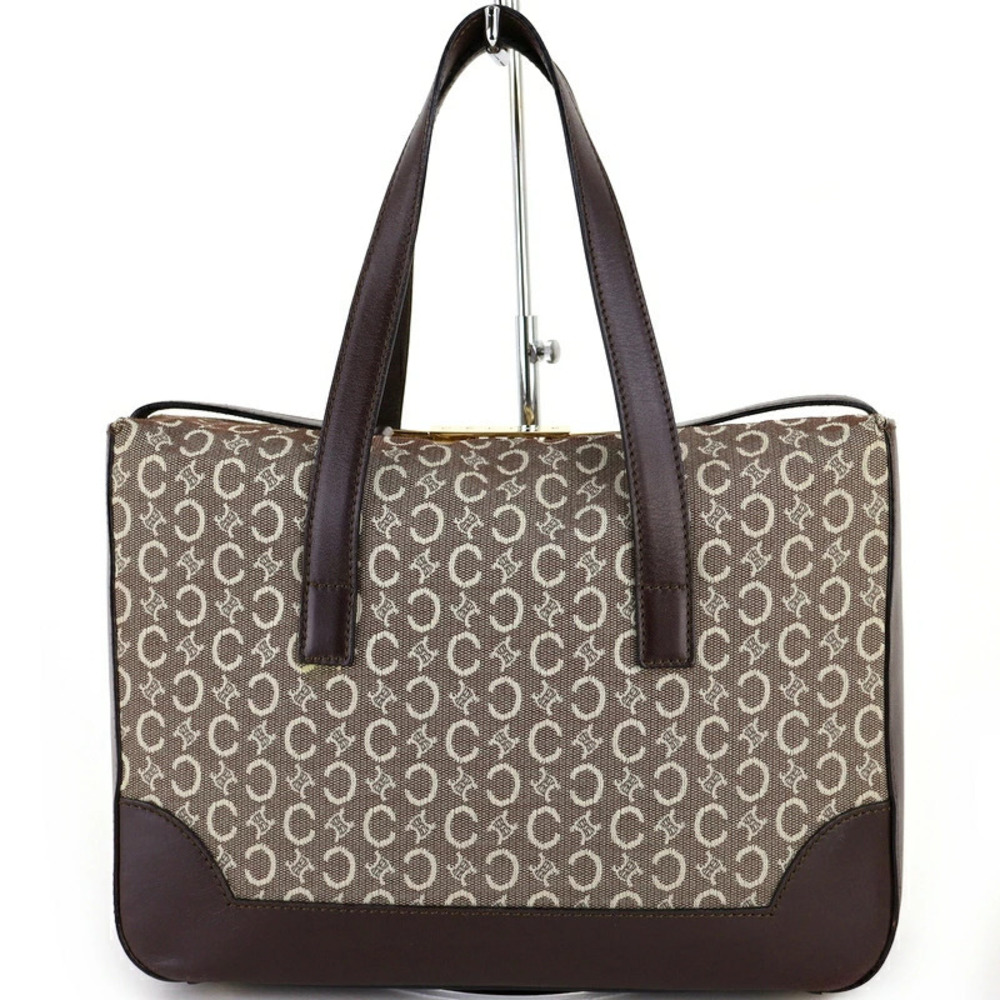 Celine bag handbag C Macadam Boston brown canvas leather One